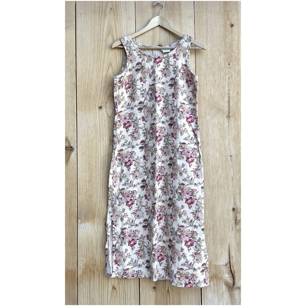 Match Sleeveless Floral Midi Dress - Cream and Pink